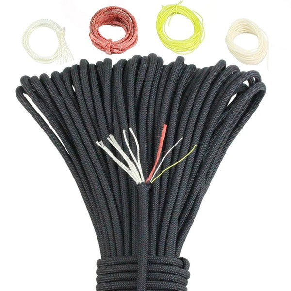 Planet Gates 10X-Army Green / 25FT 10 Strand Multifunctional Paracord 650 Military 4mm Parachute Camping Survival With Fishing Line Copper Wire And Fire Wire