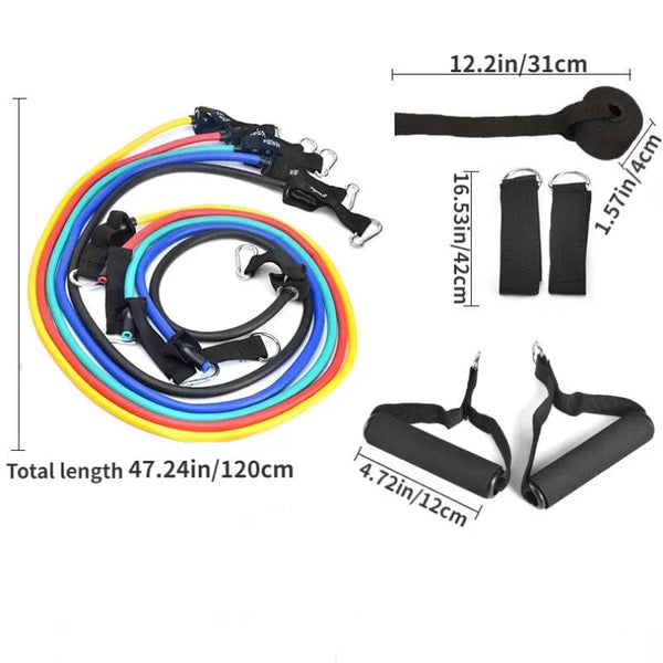 Planet Gates 11 11pcs/Set Pull Rope, Resistance Bands, Portable Fitness Equipment, Ankle Strap, Chest Expander, Elastic Exercise Band