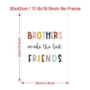 Planet Gates 11.8*16.5inch/30*42cmunframe 1pc Canvas Poster, Boys Wall Prints, Brothers Make The Best Friends Wall Art, Neutral Print For Nursery Or Boys Bedroom, Scandinavian Style, Kids Poster, Art Wall Art For Living Room, Bedroom, Wall Decor, Home Decor No Frame