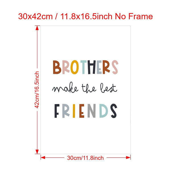 Planet Gates 11.8*16.5inch/30*42cmunframe 1pc Canvas Poster, Boys Wall Prints, Brothers Make The Best Friends Wall Art, Neutral Print For Nursery Or Boys Bedroom, Scandinavian Style, Kids Poster, Art Wall Art For Living Room, Bedroom, Wall Decor, Home Decor No Frame
