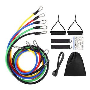 Planet Gates 11 / Black 11pcs/Set Pull Rope, Resistance Bands, Portable Fitness Equipment, Ankle Strap, Chest Expander, Elastic Exercise Band