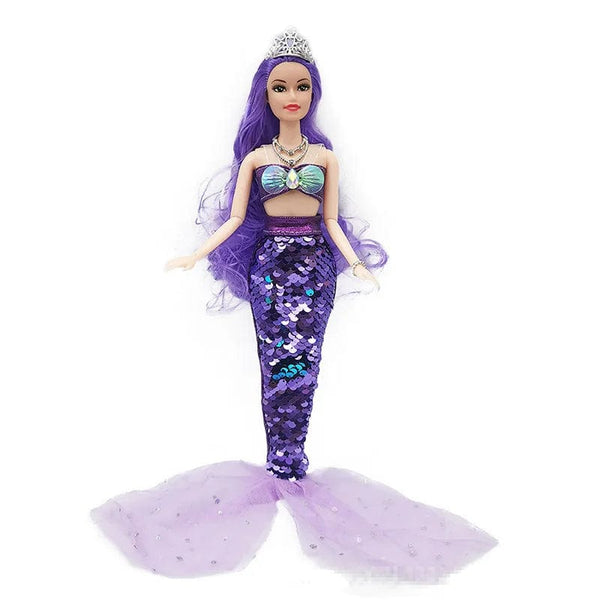 Planet Gates 11 Inch Mermaid Doll Full Set Multi Joints Movable 30cm Height Doll with Sequin Skirt Suit Girls Dress Up Toys