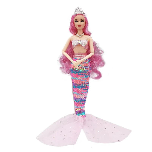 Planet Gates 11 Inch Mermaid Doll Full Set Multi Joints Movable 30cm Height Doll with Sequin Skirt Suit Girls Dress Up Toys