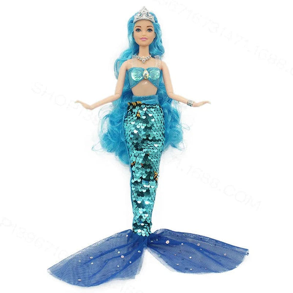 Planet Gates 11 Inch Mermaid Doll Full Set Multi Joints Movable 30cm Height Doll with Sequin Skirt Suit Girls Dress Up Toys