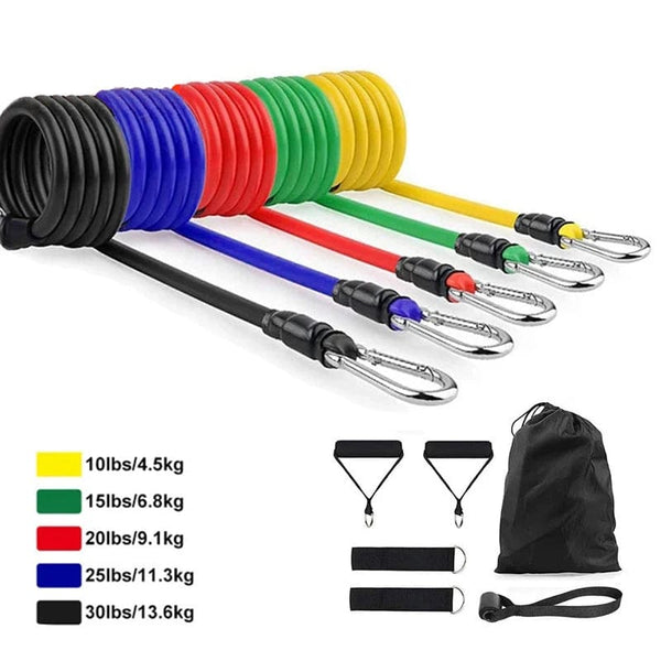 Planet Gates 11-Piece Set Resistance BandsTensioner Pull Rope Fitness Multi-function Tensioner Suit Muscle Training Belt Elastic Sleeve Bands