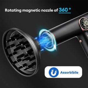 Planet Gates 110000RPM Professional Hair Dryer Brushless Negative Ions Blow Dryer Super Powerful Wind Lownoise Salon 1600W Electric Blower