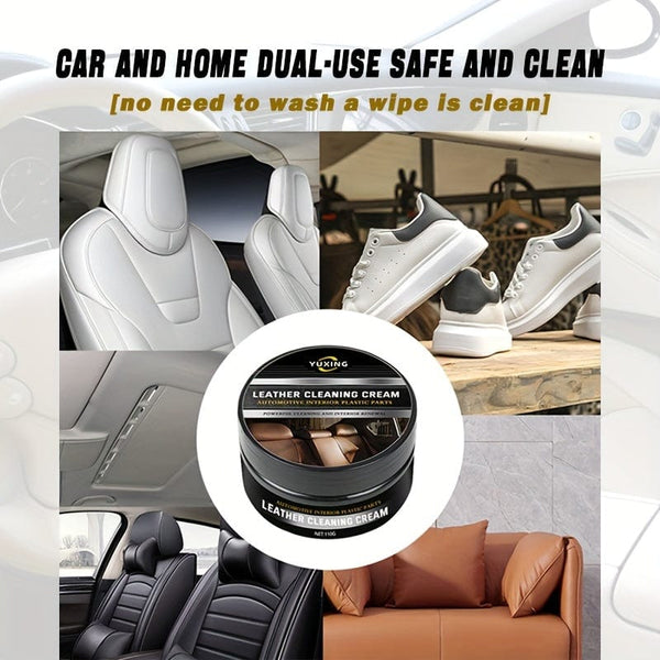 Planet Gates 110G+sponge 110g Car Leather Refurbishment Paste - Clean, Brighten & Protect Your Interior Leather with this Wash-Free Cream!