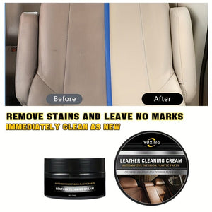 Planet Gates 110G+sponge 110g Car Leather Refurbishment Paste - Clean, Brighten & Protect Your Interior Leather with this Wash-Free Cream!