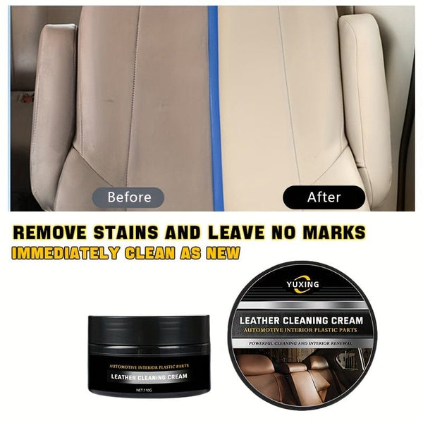 Planet Gates 110G+sponge 110g Car Leather Refurbishment Paste - Clean, Brighten & Protect Your Interior Leather with this Wash-Free Cream!