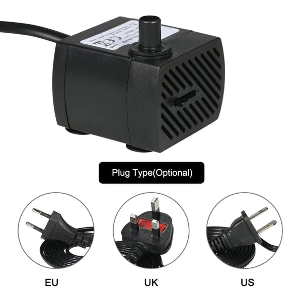 Planet Gates 110V/220V 2.5W/3W/4W/5W Ultra-Quiet Submersible Water Fountain Pump Filter Fish Pond Aquarium Water Pump Tank Garden Fountain