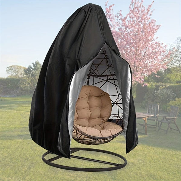 Planet Gates 114.3*190.5cm 1pc 800D Egg Chair Cover With Zipper, Outdoor Wicker Egg Chair Cover Water Resistant Heavy Duty Outdoor Egg Chair Stand Cover, Windproof Hanging Chair Cover