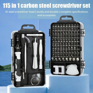 Planet Gates 115 in 1 Black 115 in 1 Multifunctional Precision Magnetic Screwdriver Set Computer PC Mobile Phone Equipment Repair Screwdrive Kit Hand Tools
