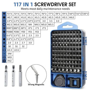 Planet Gates 115 in 1 Black 115 in 1 Multifunctional Precision Magnetic Screwdriver Set Computer PC Mobile Phone Equipment Repair Screwdrive Kit Hand Tools