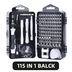 Planet Gates 115 in 1 Black 115 in 1 Multifunctional Precision Magnetic Screwdriver Set Computer PC Mobile Phone Equipment Repair Screwdrive Kit Hand Tools