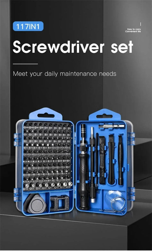 Planet Gates 115 in 1 Black 115 in 1 Multifunctional Precision Magnetic Screwdriver Set Computer PC Mobile Phone Equipment Repair Screwdrive Kit Hand Tools