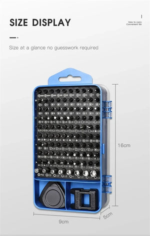 Planet Gates 115 in 1 Black 115 in 1 Multifunctional Precision Magnetic Screwdriver Set Computer PC Mobile Phone Equipment Repair Screwdrive Kit Hand Tools