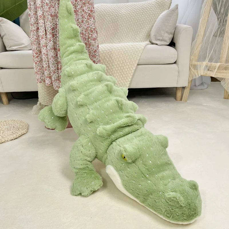 Planet Gates 115cm Soft Crocodile Plush Toy Fluffy Full Stuffed Animal Pillow Doll Jungle Green Giant Alligator Sofa Cushion Kids Birthday Gift