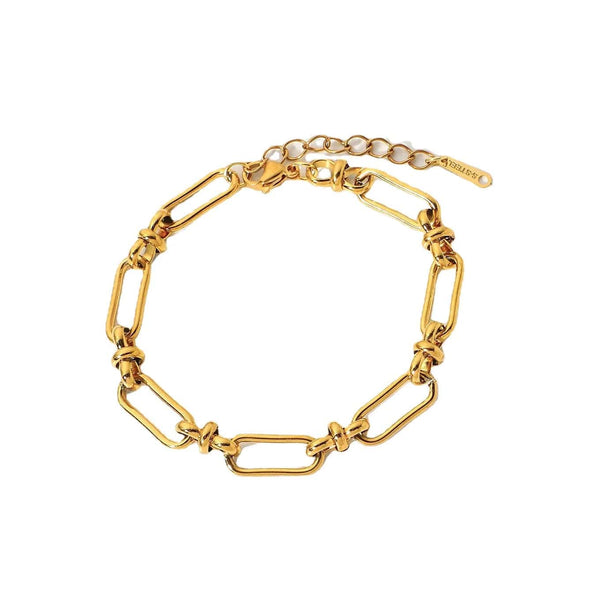 Planet Gates 117 Stainless Steel PVD 18K Gold Plated Tarnish Waterproof Knot Chian Bracelet  For Woman Jewelry Wholesale Trendy