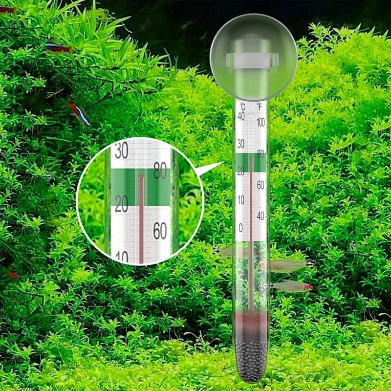 Planet Gates 11CM Floating Aquarium Thermometer Fish Tank Glass Temperature Measuring Tool With Suction Cup Fahrenheit Celsius Accessories