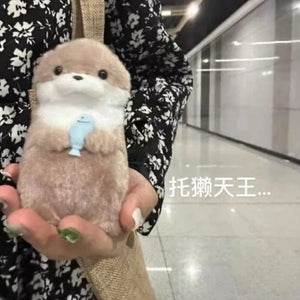 Planet Gates 11cm New 11cm Otter Doll Cute Little Otter Little Animal Plush Toy Cute Internet Red Wind Mini Doll Table Decoration Christmas Gift