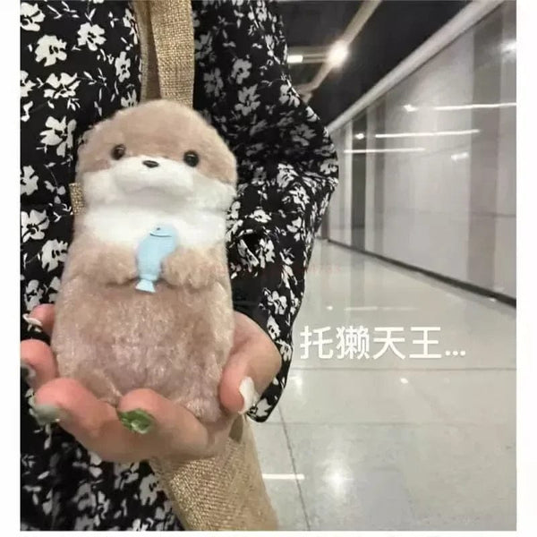 Planet Gates 11cm New 11cm Otter Doll Cute Little Otter Little Animal Plush Toy Cute Internet Red Wind Mini Doll Table Decoration Christmas Gift