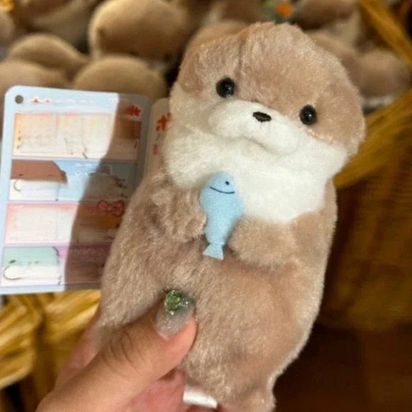 Planet Gates 11cm New 11cm Otter Doll Cute Little Otter Little Animal Plush Toy Cute Internet Red Wind Mini Doll Table Decoration Christmas Gift