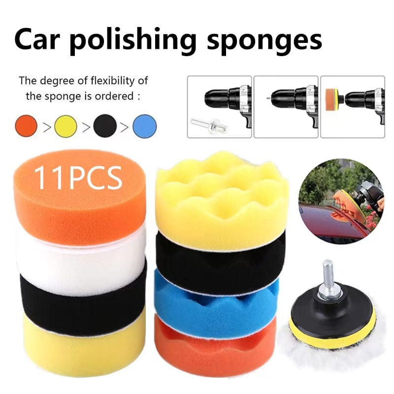 Planet Gates 11pcs/set 11-Piece Car Polishing Kit: Achieve a Professional Shine with Sponge Wool and Drill Adapter!