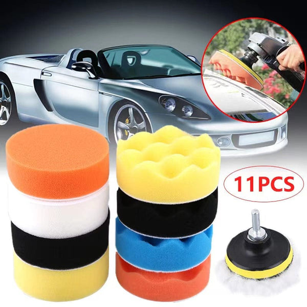 Planet Gates 11pcs/set 11-Piece Car Polishing Kit: Achieve a Professional Shine with Sponge Wool and Drill Adapter!