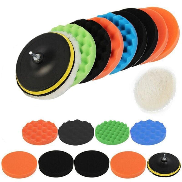 Planet Gates 11pcs/set 11-Piece Car Polishing Kit: Achieve a Professional Shine with Sponge Wool and Drill Adapter!