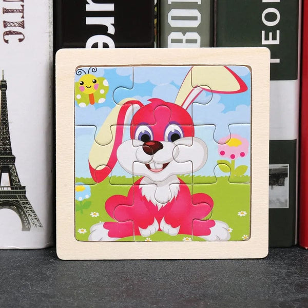 Planet Gates 11X11CM Kids Wooden Puzzle Cartoon Animal Traffic Tangram Wood Puzzle Toys Educational Jigsaw Toys for Children GiftS