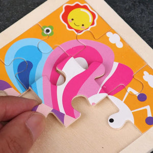 Planet Gates 11X11CM Kids Wooden Puzzle Cartoon Animal Traffic Tangram Wood Puzzle Toys Educational Jigsaw Toys for Children GiftS