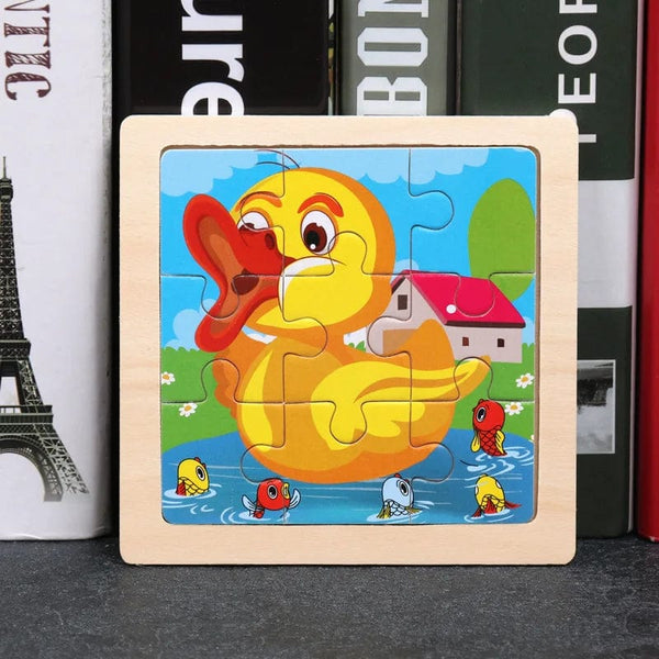 Planet Gates 11X11CM Kids Wooden Puzzle Cartoon Animal Traffic Tangram Wood Puzzle Toys Educational Jigsaw Toys for Children GiftS
