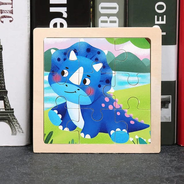 Planet Gates 11X11CM Kids Wooden Puzzle Cartoon Animal Traffic Tangram Wood Puzzle Toys Educational Jigsaw Toys for Children GiftS