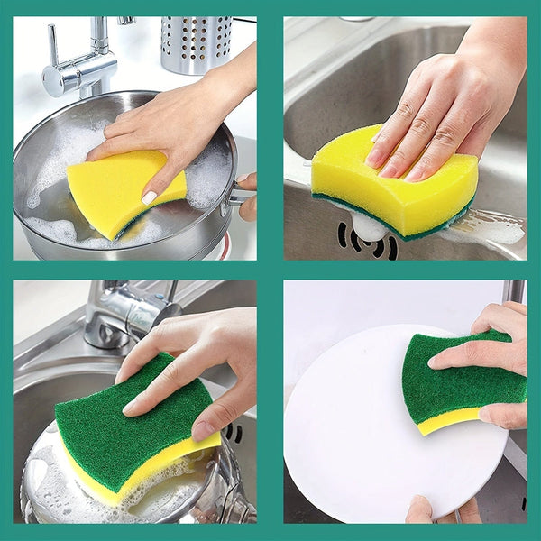 Planet Gates 12/24pcs Kitchen Cleaning Sponge, Dish Towel, Scouring Pad, Dishware Anti-Scratch Scrubbing Sponge