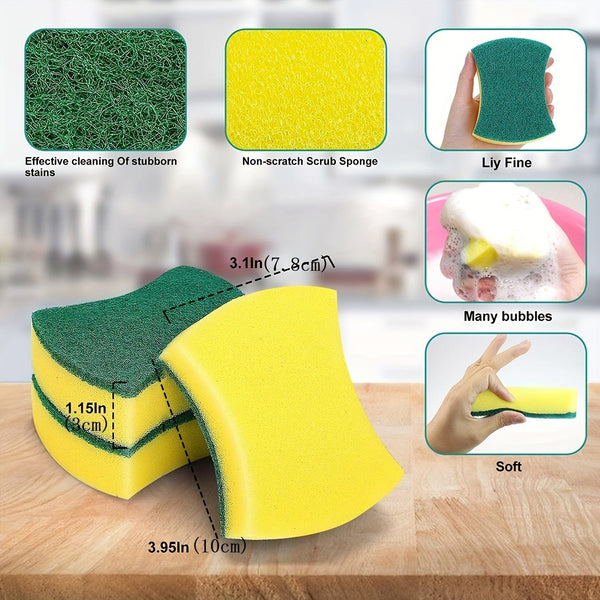 Planet Gates 12/24pcs Kitchen Cleaning Sponge, Dish Towel, Scouring Pad, Dishware Anti-Scratch Scrubbing Sponge