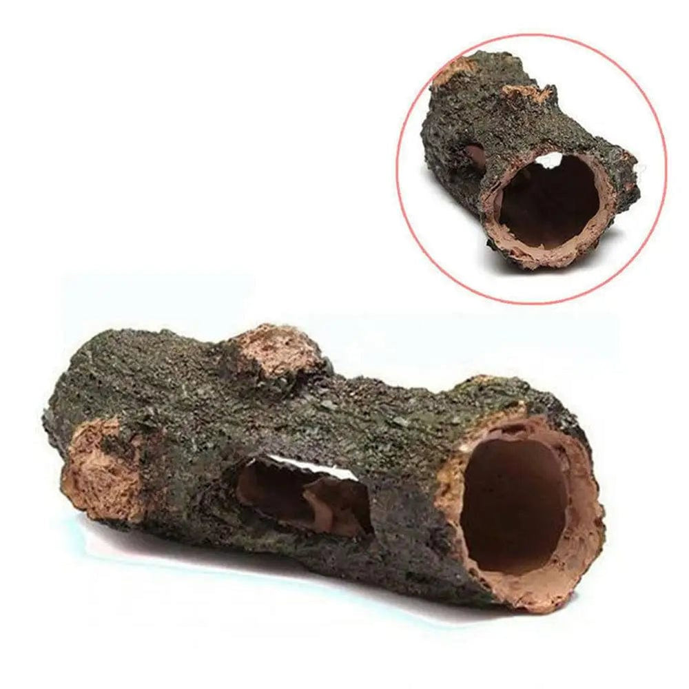 Planet Gates 12.5 x6.5x5cm Aquarium Hollow Tree Tunnel Cave Ornament Fish Shrimp Turtle Hiding Shelter Fish Tank Decorations Fishbowl Accessories