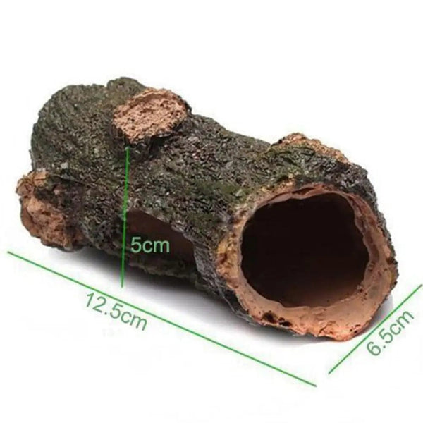 Planet Gates 12.5 x6.5x5cm Aquarium Hollow Tree Tunnel Cave Ornament Fish Shrimp Turtle Hiding Shelter Fish Tank Decorations Fishbowl Accessories