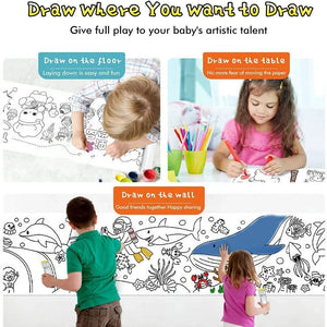 Planet Gates 12/6/3M Children's Drawing Roll DIY Graffiti Scroll Color Filling Paper Painting Coloring Paper Roll for Kids Educational Toys