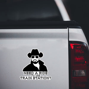 Planet Gates 12.7cm X 12.55cm Need A Ride To The Train Station Vinyl Sticker Auto Car Truck Wall Laptop | Sticker 12.7cm