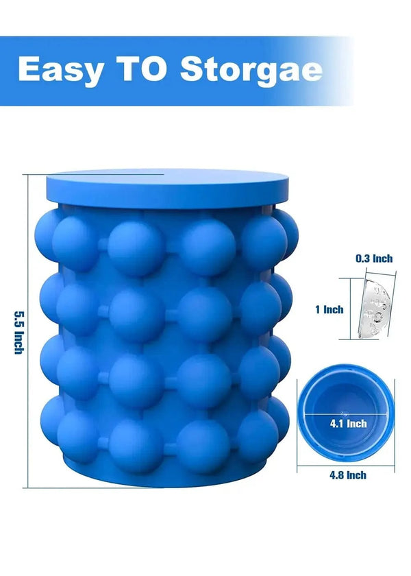 Planet Gates 12.8x10x14cm / Blue Ice Bucket 1pc 12.8x10x14cm/5.12x4x5.6inch Silicone Ice Bucket Ice Maker,Blue Space Saving Ice Cube Maker Bucket,Medium Ice Buckets