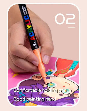 Planet Gates 12 Colors 12 Colors Skin Tone Markers Pens,Nylon Soft Head Acrylic Markers,Waterproof Pen Soft Brush Nib Skin Color Figure Painting School