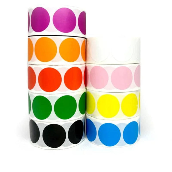Planet Gates 12 Colors 500Pcs/Roll Chroma Label Color Code Dot Labels Stickers Can Writing 1 Inch Teacher Office Supplies Stationery Sticker