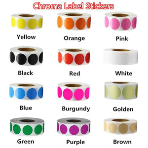 Planet Gates 12 Colors 500Pcs/Roll Chroma Label Color Code Dot Labels Stickers Can Writing 1 Inch Teacher Office Supplies Stationery Sticker
