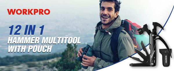 Planet Gates 12 in 1 Hammer / Russian Federation FLISSA 14 in 1 Multitool Camping Hatchet with Sheath Multifunctional Ax with LED Light Camping Woodworking Outdoor Survival Tool