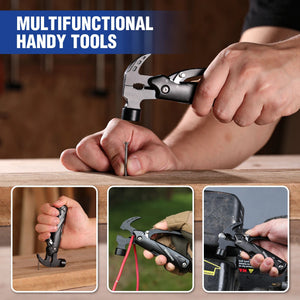 Planet Gates 12 in 1 Hammer / Russian Federation FLISSA 14 in 1 Multitool Camping Hatchet with Sheath Multifunctional Ax with LED Light Camping Woodworking Outdoor Survival Tool