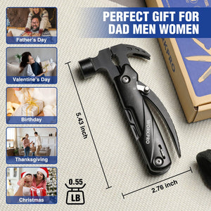 Planet Gates 12 in 1 Hammer / Russian Federation FLISSA 14 in 1 Multitool Camping Hatchet with Sheath Multifunctional Ax with LED Light Camping Woodworking Outdoor Survival Tool