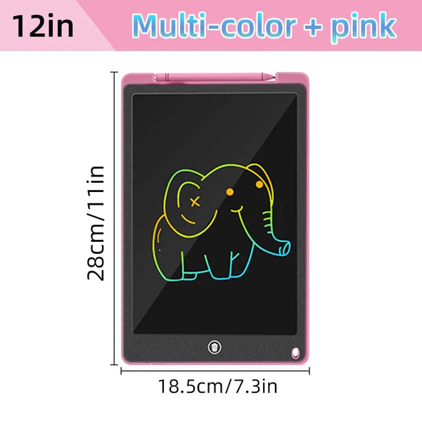Planet Gates 12 inch Pink 6.5/8.5/10/12 inch LCD Writing Tablet Drawing Board Montessori Educational Toys for Children Drawing Toys for Kids Boys Gifts