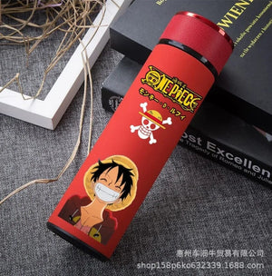Planet Gates 12 Japan Anime One Piece 304 Stainless Steel Thermos Cup Cartoon Pattern Luffy Roronoa Zoro Action Figure High Capacity Water Cup