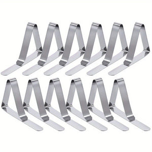 Planet Gates 12 Pack Long Tablecloth Clips 6/12/18/24/30pcs Tablecloth Clips, Heavy Duty Picnic Table Clips, Stainless Steel Table Cloth Cover Clamps, Table Cloth Holders Ideal For Restaurant Picnics Marquees Weddings Graduation Party