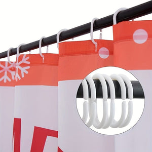 Planet Gates 12 Packs Of White 12pcs Decorative C-Shaped Plastic Shower Curtain Hooks - Durable and Stylish Bathroom Accessories
